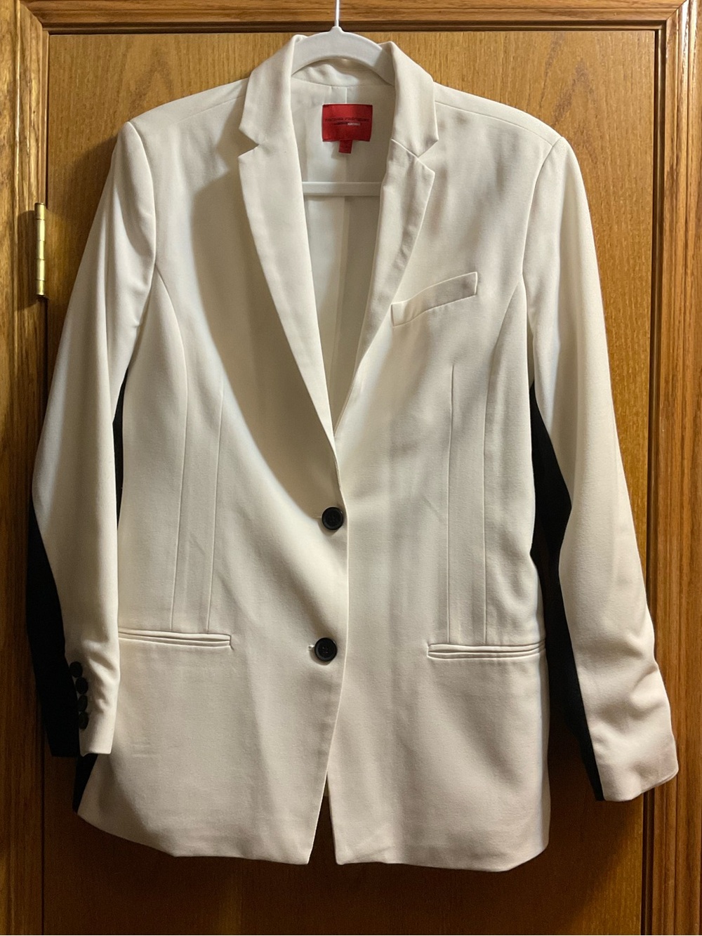 Vintage Narciso Rodriguez for Design Nation Cream Blazer with Black Side Panels